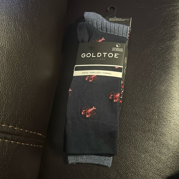GoldToe Edition Mens Lobsters Crew Socks Assorted, 3 Pack - Picture 8 of 12
